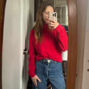 Vintage Appleseed Soft Thick Cotton Turtleneck Top